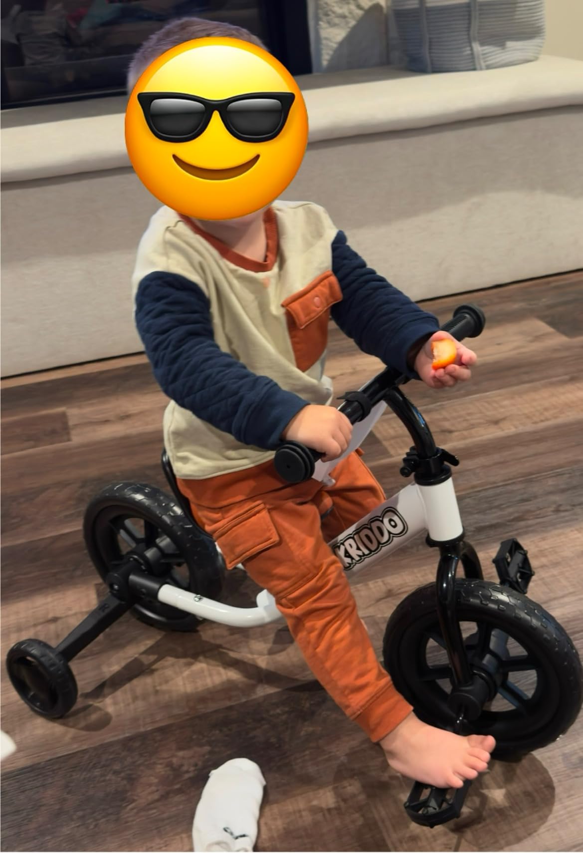 KRIDDO 2-in-1 Tricycle and Balance Bike for 2 Year Old with Training Wheels | Detachable Pedals and Stowable Training Wheels, DIY Plate, Riding Trikes Toy for Ages 18 Months to 3 Years customer photo 1