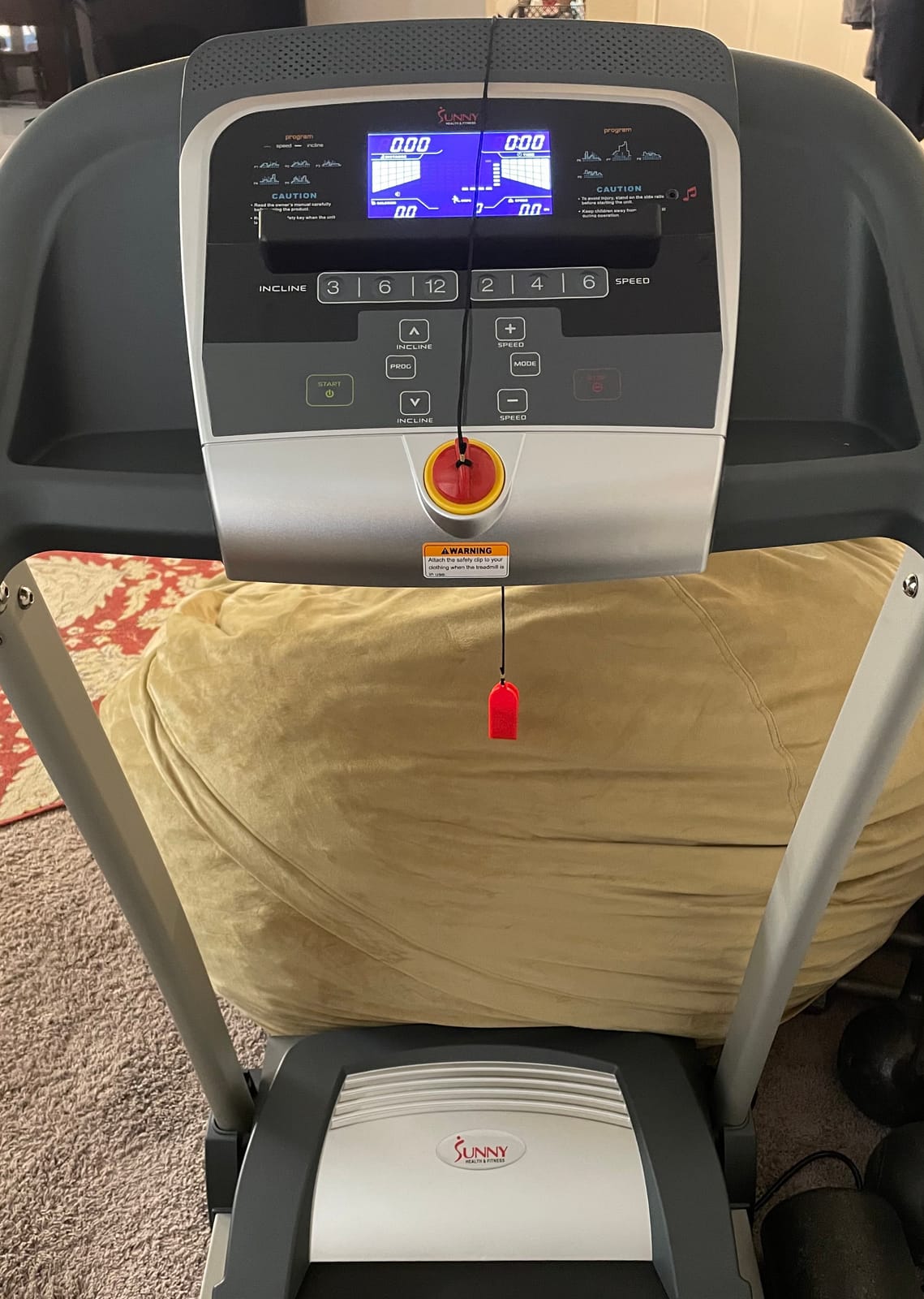 Sunny Health & Fitness Manual Walking Treadmill, Non-Electric, Foldable & Compact Design, Quiet Tread Pad, Transportation Wheels, Non-Slip Handlebars, Digital Monitor for Apartment, Gym, Home Office customer photo 1