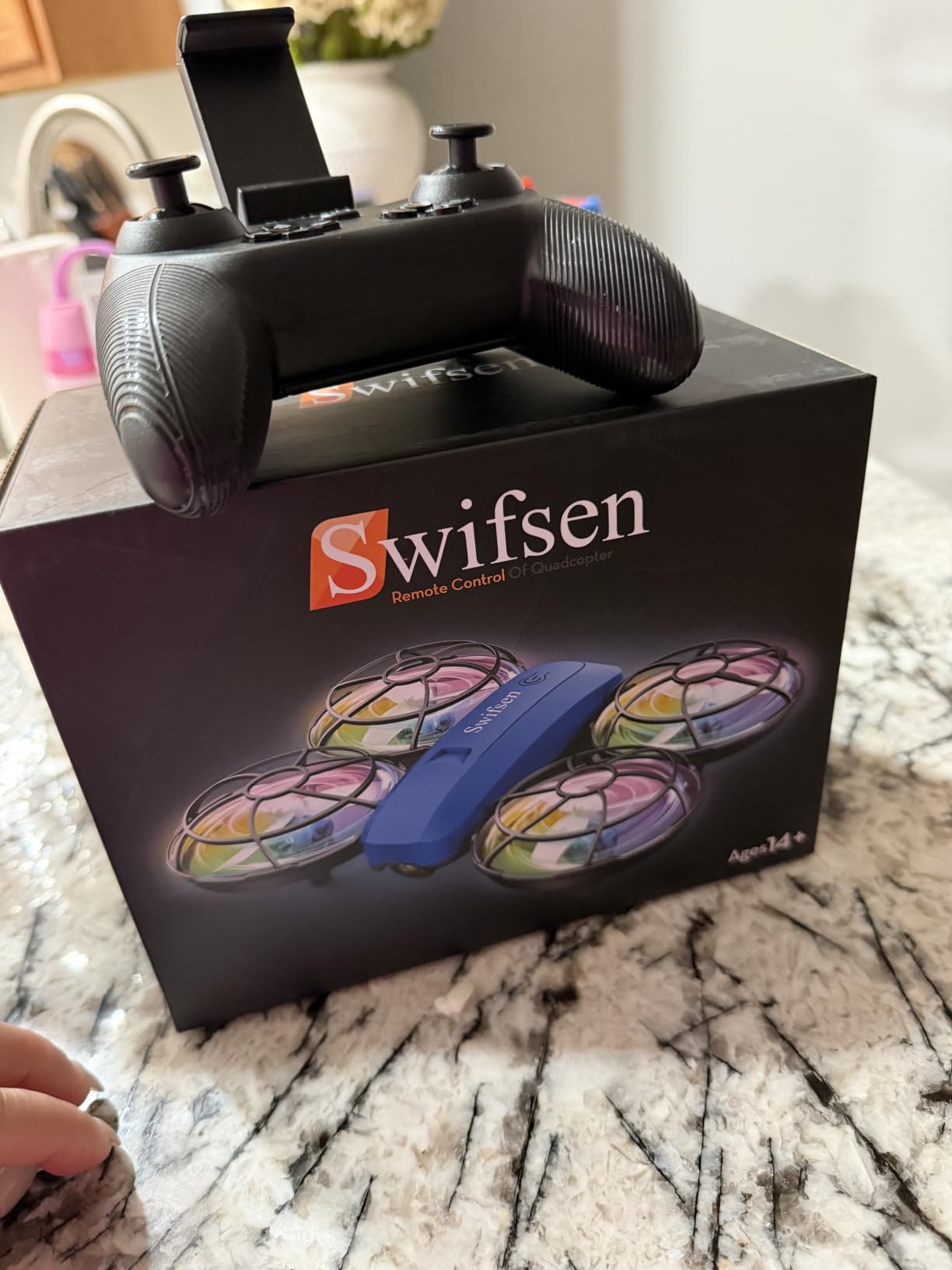 Swifsen Drones for Kids with Camera,Rc Drone Indoor Small Helicopter,Birthday Gifts for Boys and Girls Beginners Friendly,Mini Quadcopter Toy With 2 Batteries,Propeller Protect,Altitude Hold customer photo 1