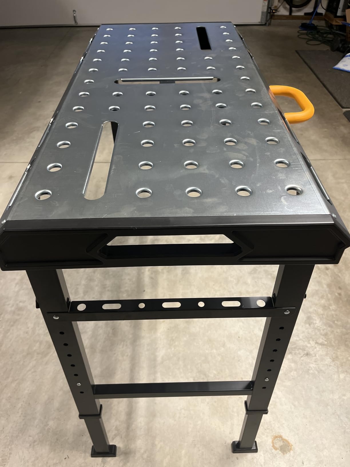 WORKESS Metal Welding Table Folding 1000 lbs Load Capacity Heavy Duty Steel Construction Workbench for Welding Adjustable 7 Level Height customer photo 1
