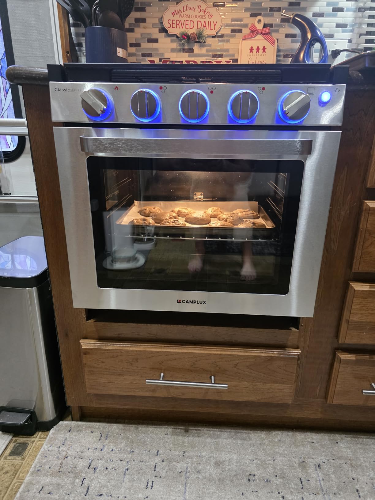 CAMPLUX RV Stove Propane Range 21 Inches, RV Oven with 3 Burners, Classic customer photo 1