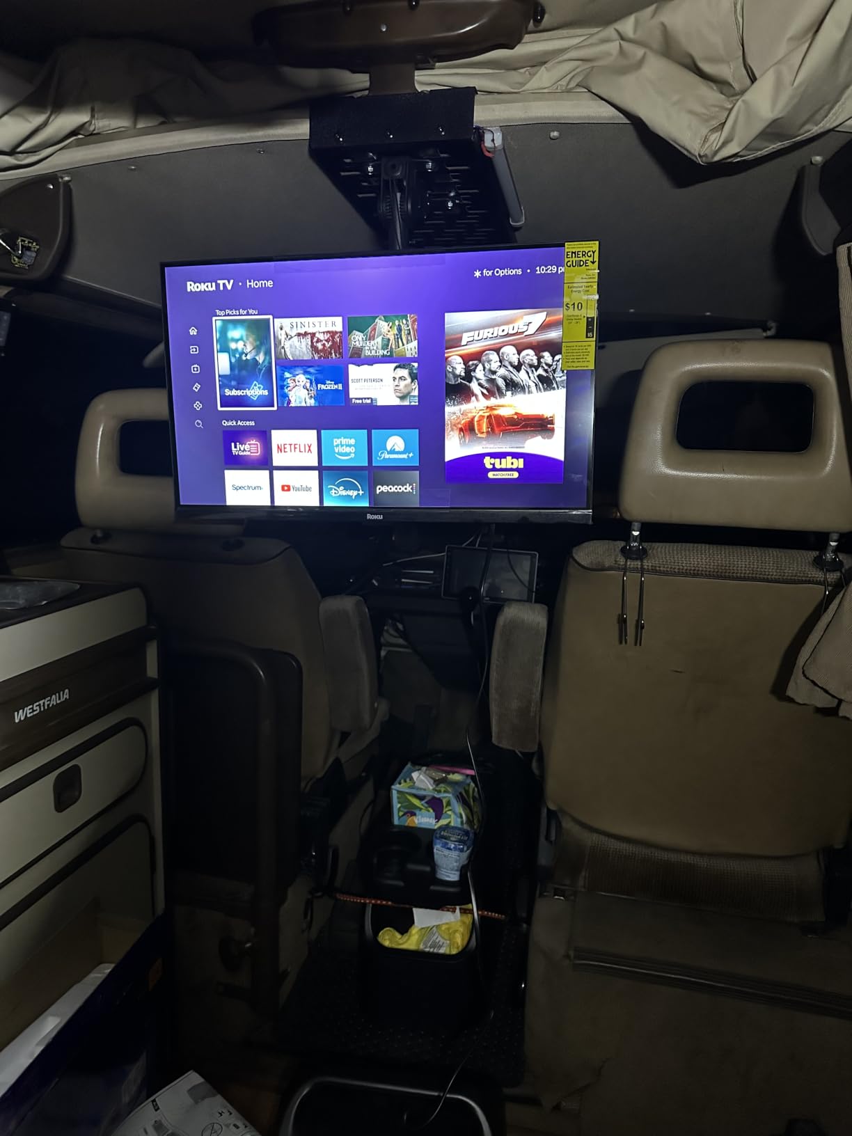 ELIVED Flip Down Ceiling TV Mount for Most 14-40 Inch TVs, 360° Swivel customer photo 1