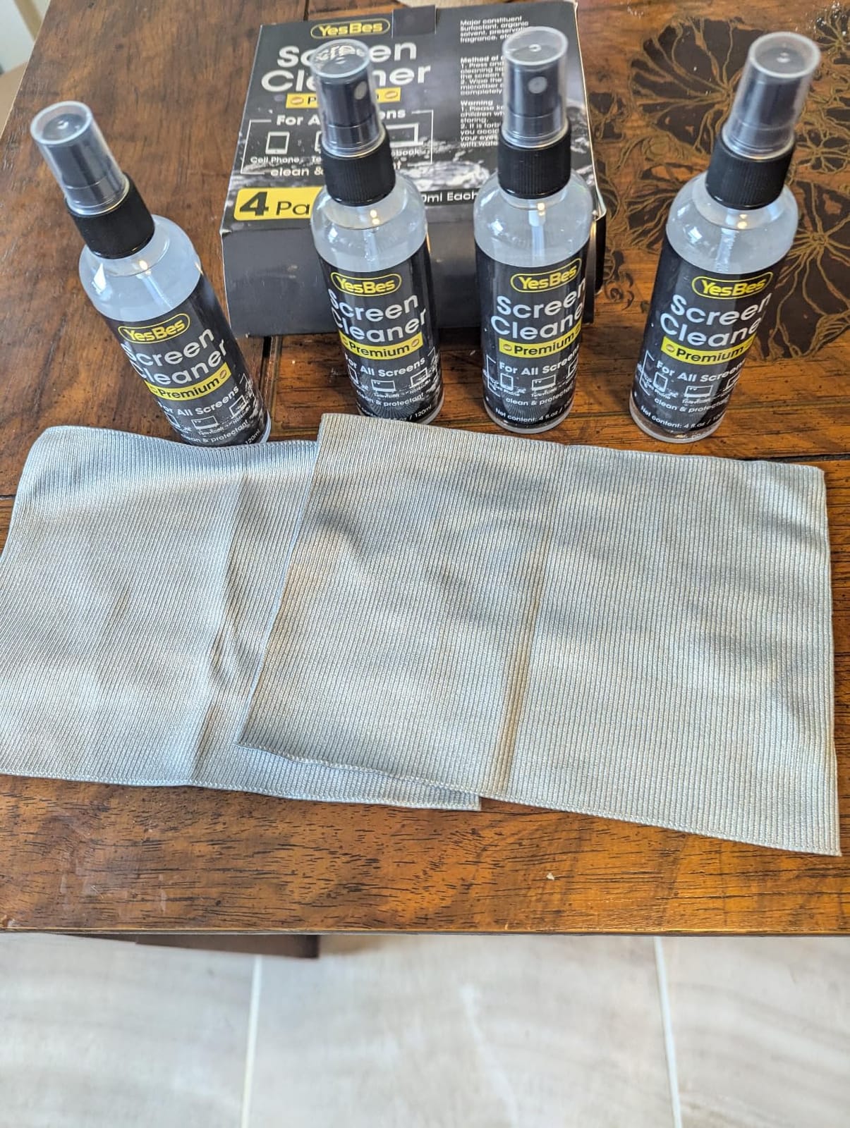 Screen Cleaner Spray 16oz (4oz x 4 Pack) - TV & Computer Screen Cleaner with 2 Microfiber Cloths for Multiple Devices customer photo 1