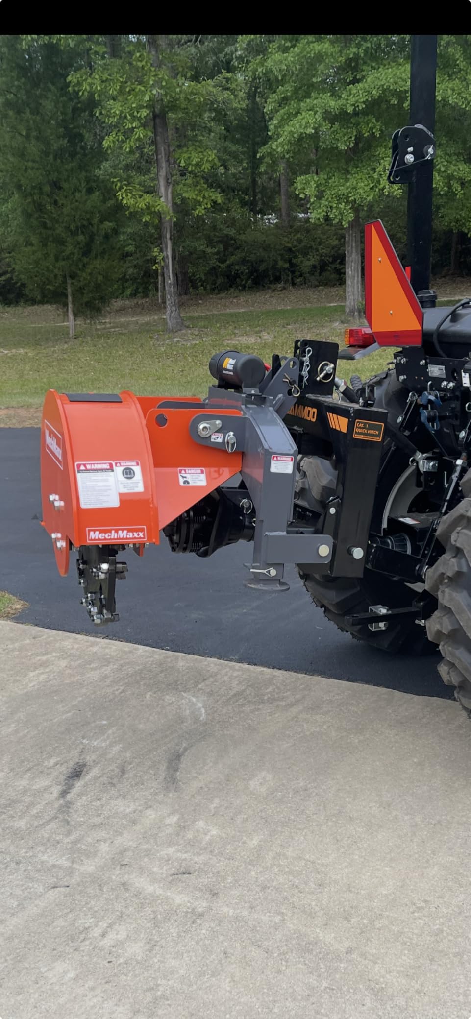 MechMaxx Heavy Duty PTO Powered Stump Root Grinder, Model SG24 Orange | 3 Point Hitch Cat.1; 15-45HP; 34 Carbide Teeth; 6