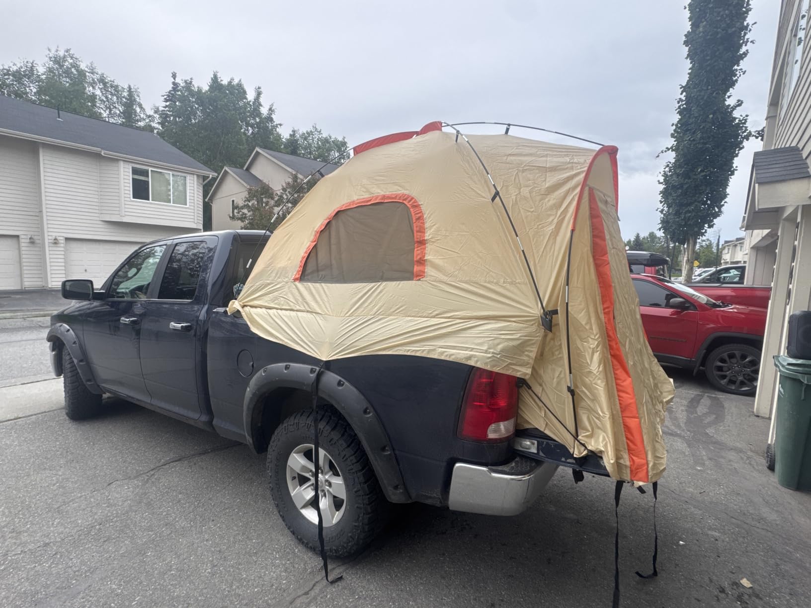 Pickup Truck Tent with Awning Shade, Waterproof PU5000mm Oxford for 5.5-6.3 FT Truck Bed for Camping Travel Outdoor Activities for Chevy Silverado 1500, Ram 1500/Dakota, F150, GMC 1500, Titan, Tundra customer photo 2