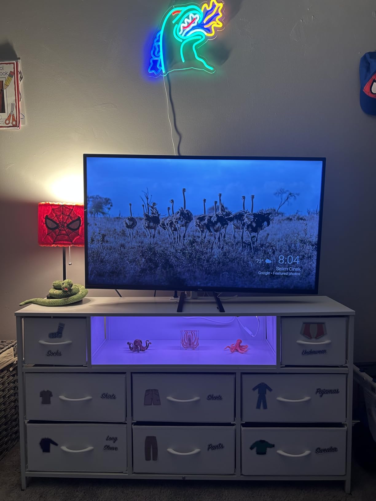 WLIVE LED Black Dresser TV Stand for 55 Inch TV, 8 Drawers customer photo 2