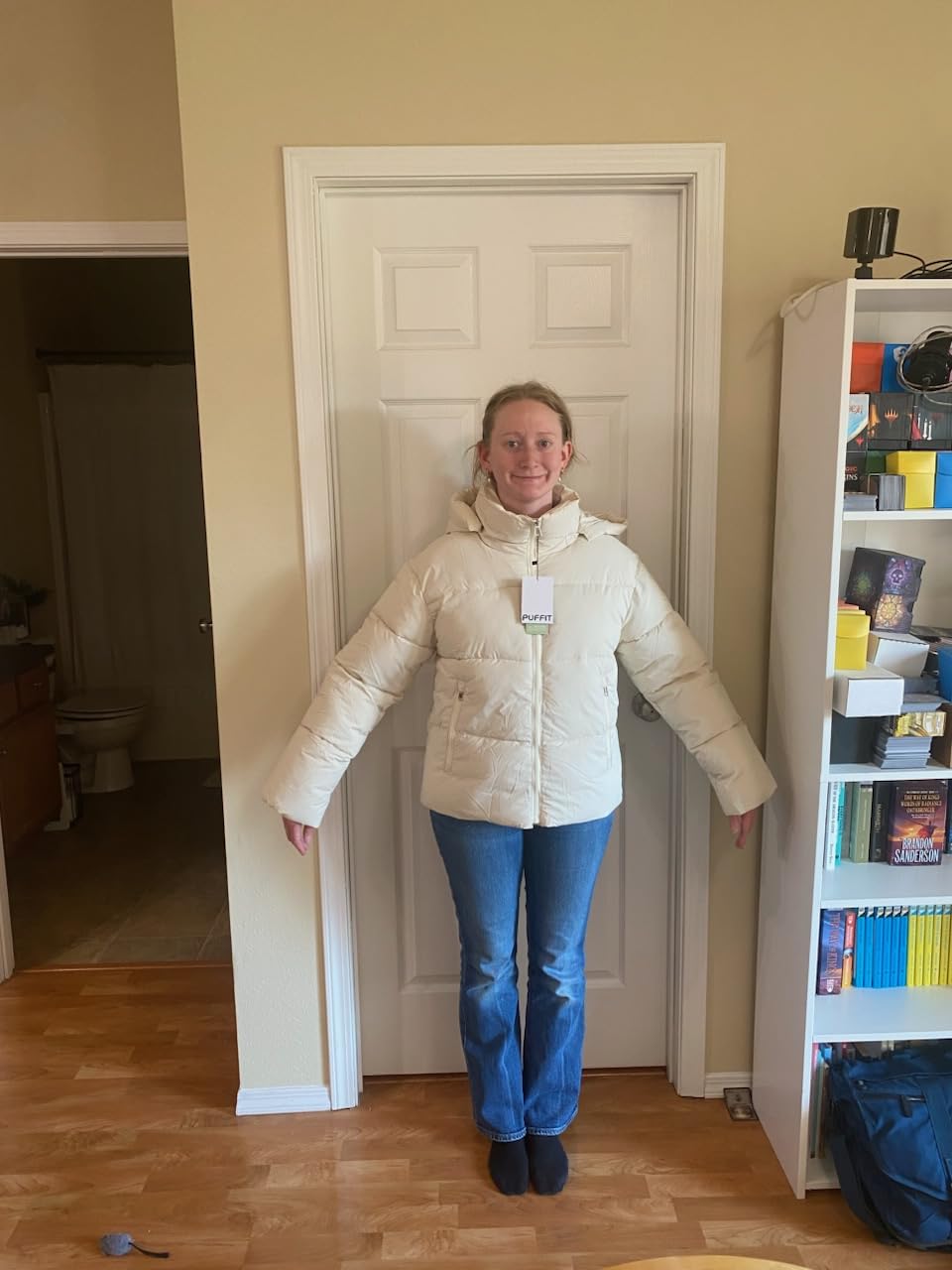 PUFFIT Women's Cropped Puffer Jackets, Warm Winter Jacket with Removable Hood, Zipped Pockets, Short Ladies Quilted Coat customer photo 1