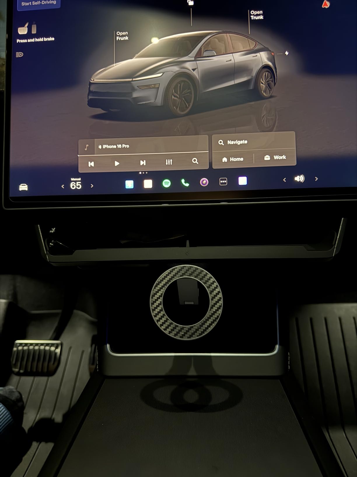 Spigen Under Screen Storage Organizer for Tesla Model Y Juniper, 3 Highland | Only Standard, Premium & Performance (2026/2025) [Upgraded] / For Tesla Model YL - Black customer photo 1