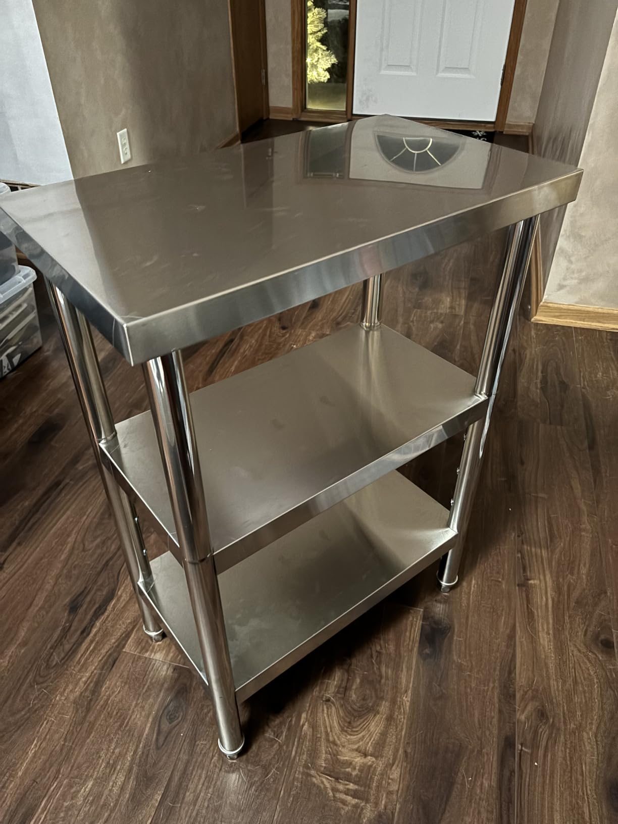 VEVOR Stainless Steel Food Prep Table, 18 x 36 x 34 Inch Commercial Kitchen Worktable, with 2 Adjustable Undershelf, Heavy Duty Prep Metal Work Table for BBQ, Kitchen, Home, and Garage customer photo 2