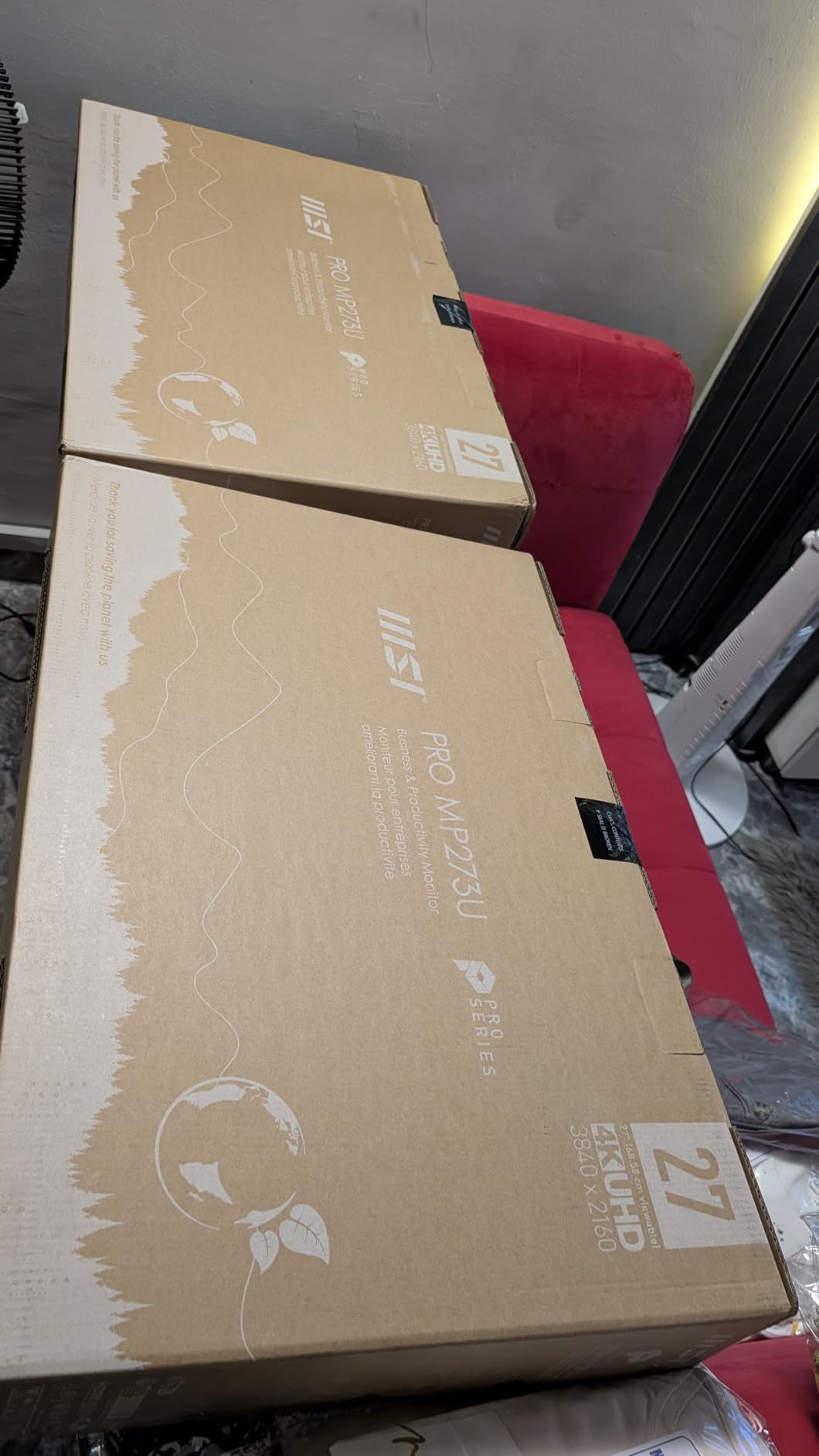 msi PRO MP273U, IPS 3840 x 2160 (UHD) Computer Monitor, 4K, 60 Hz, Adaptive-Synch, HDMI, DisplayPort, 4ms (GTG), Black customer photo 2