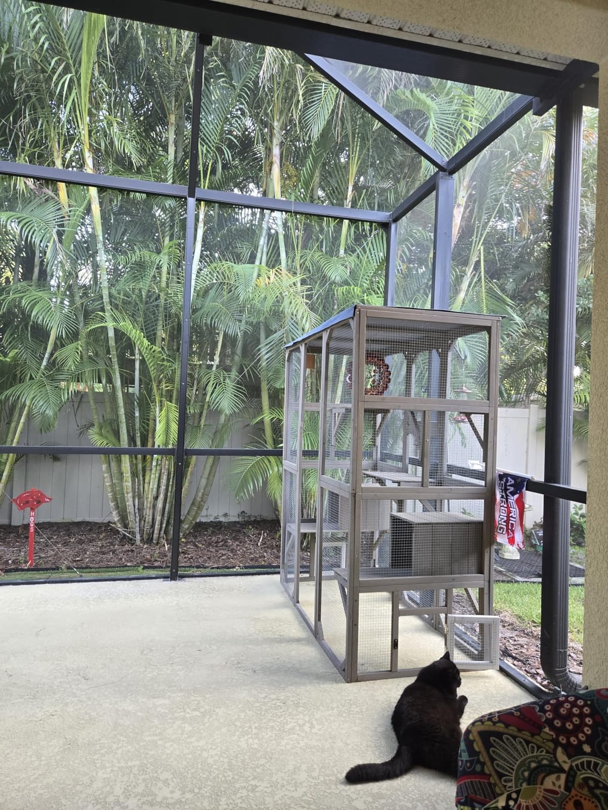 PetsCosset Outdoor Cat Catio Enclosures Large Wooden Cat House Patio for Indoor Cats Feral Cat Shelter with 2 Espace Doors, 2 Resting Rooms, 5 Platforms, Removable Waterproof Cover 67.7