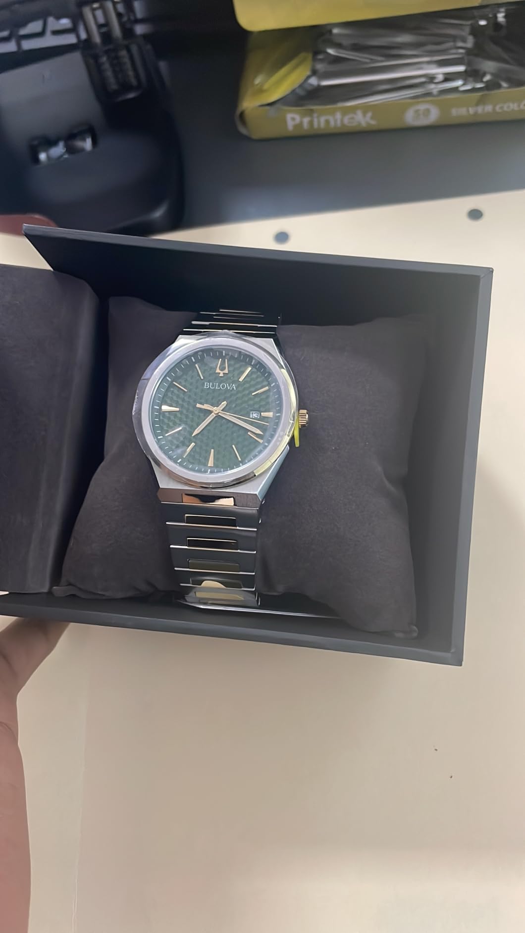 Bulova Mens Dress Classic Quartz Two Tone Stainless Steel Watch, Patterned Dial, 39mm customer photo 1