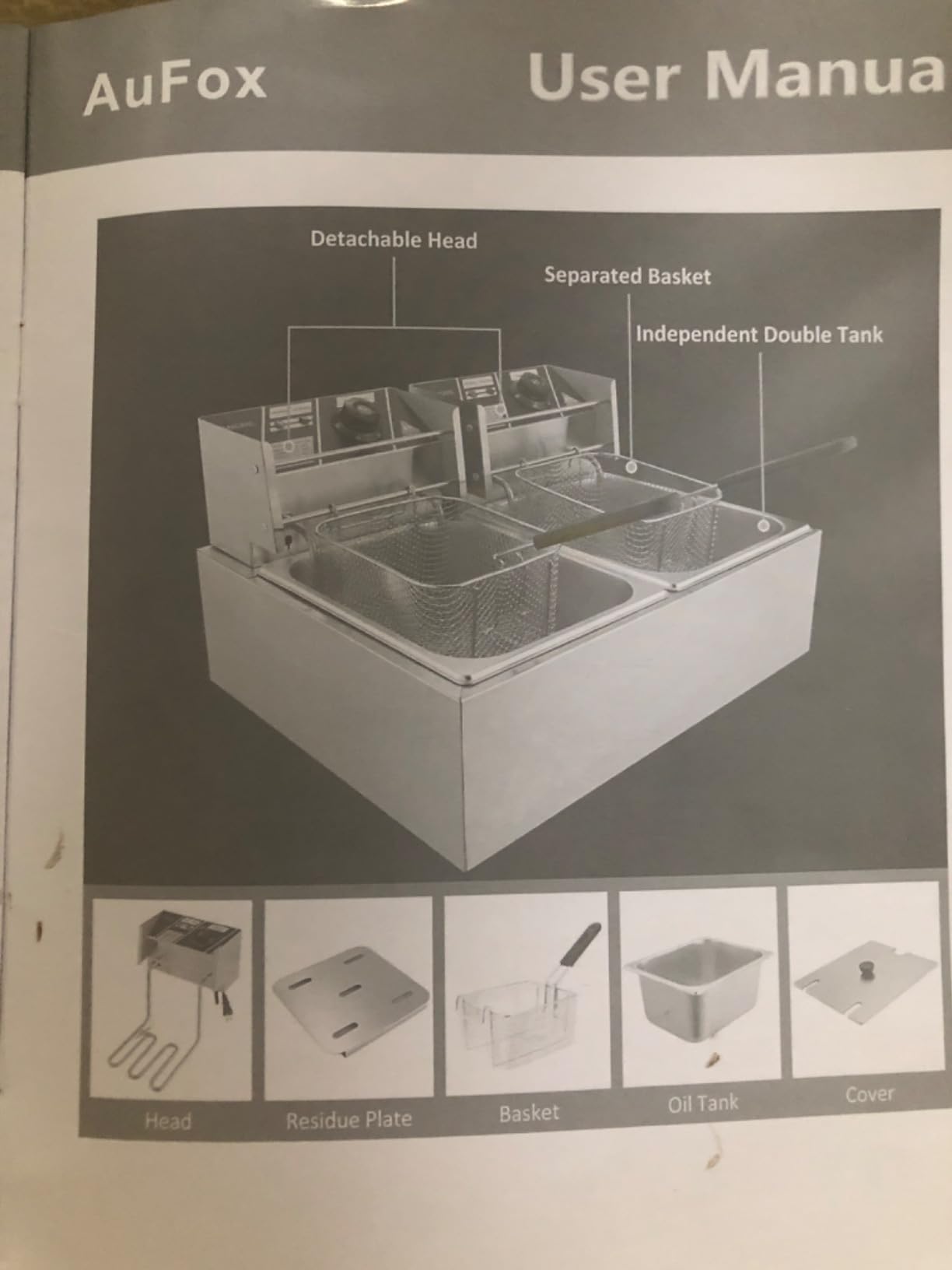 Commercial Deep Fryer 20.7Qt/20L Dual Tank Deep Fryers with Baskets customer photo 1