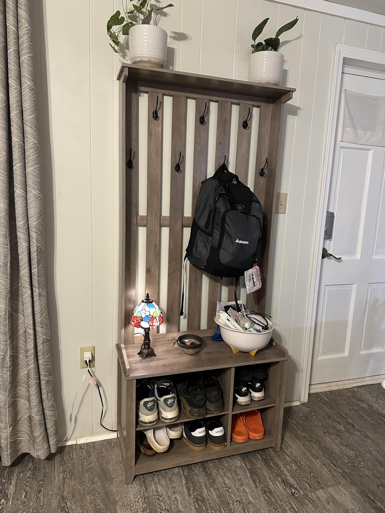 VASAGLE Hall Tree with Bench and Shoe Storage, 7 Double Hooks customer photo 1