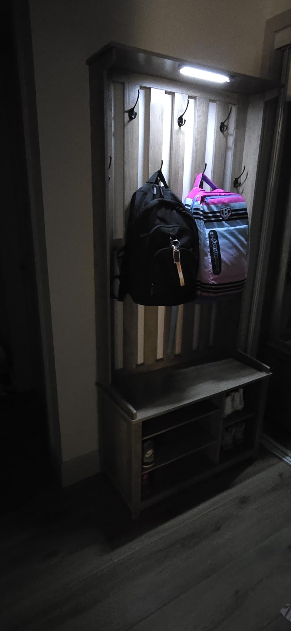 VASAGLE Hall Tree with Bench and Shoe Storage, 7 Double Hooks customer photo 2