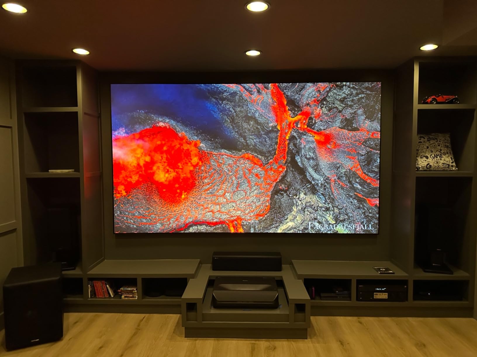 NexiGo Aurora Lite, 4K UHD Ultra Short Throw Tri-Color Laser Projector, 1900 Lumens, Dolby Vision & Atmos, HDR10+, 3D, 150