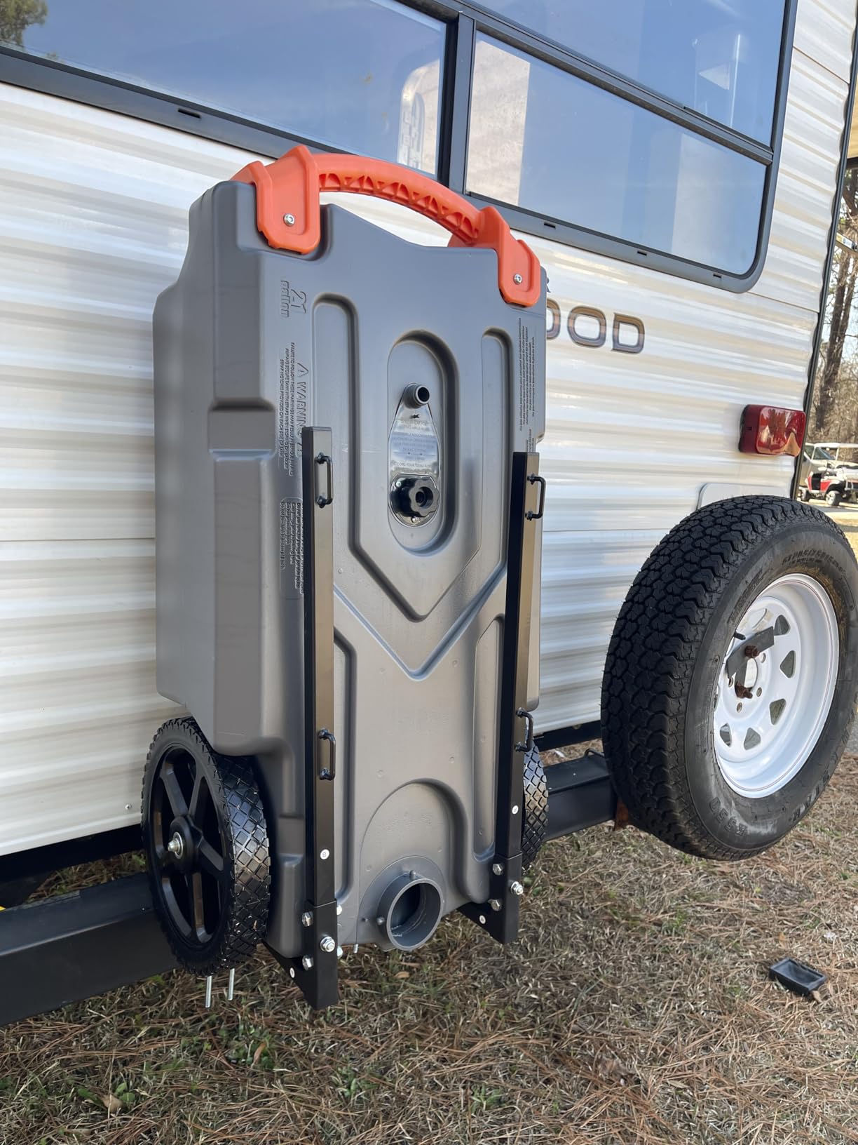 RV Tote Tank Carrier, RV Bumper Mount Tote Tank Holder customer photo 2