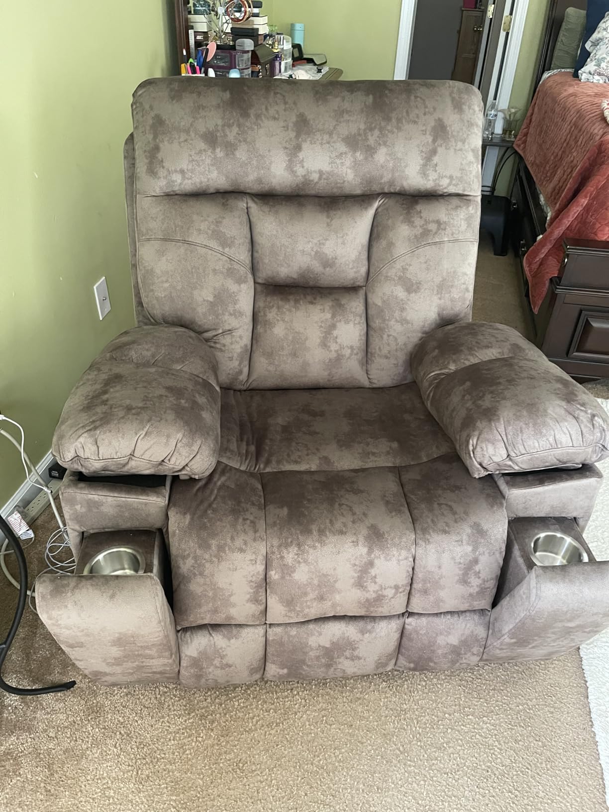 CANMOV Power Lift Recliner Chair with Massage & Heat for Big & Tall, Grey | Easy Assembly Overstuffed Wide Lift Chair with 5 Massage Modes and 8 Points Massage 2 Cup Holders Side Pocket and USB Port customer photo 2