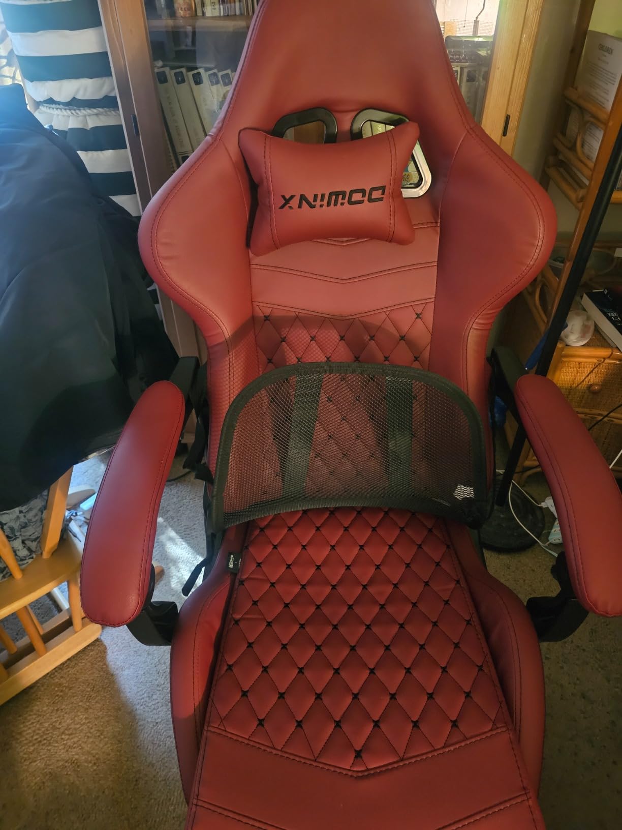 Dowinx Big & Tall Vintage Gaming Chair for Adults, 400 lb Capacity Heavy Duty Ergonomic Computer Chair with Massage Lumbar, Footrest & Easy Side Recline, Brown customer photo 2