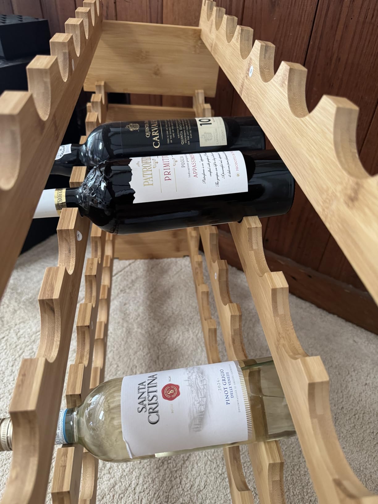 Amazon Basics Stackable Natural Bamboo Wine Rack, 36 Bottle Capacity customer photo 1