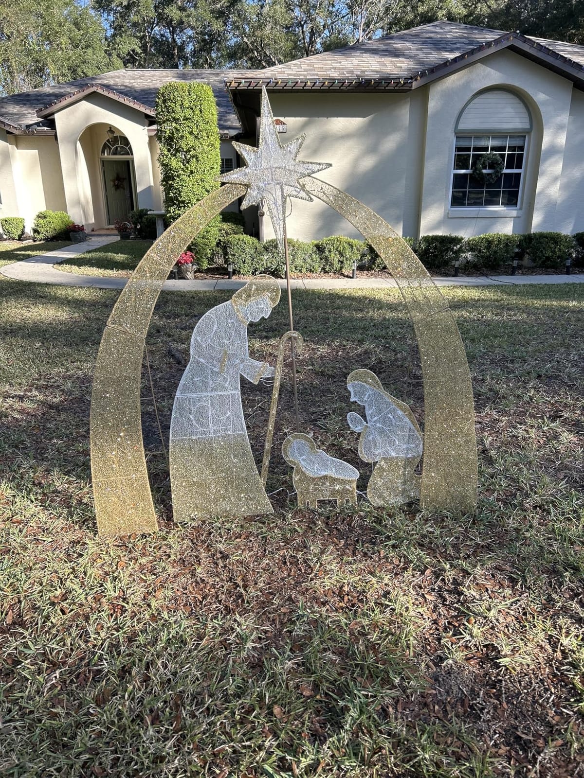 Best Choice Products 4.5ft Lighted 2D Outdoor Nativity Scene, Christmas Arch Holy Family Yard Decoration w/ 115 LED Lights, Stakes, Zip Ties customer photo 1