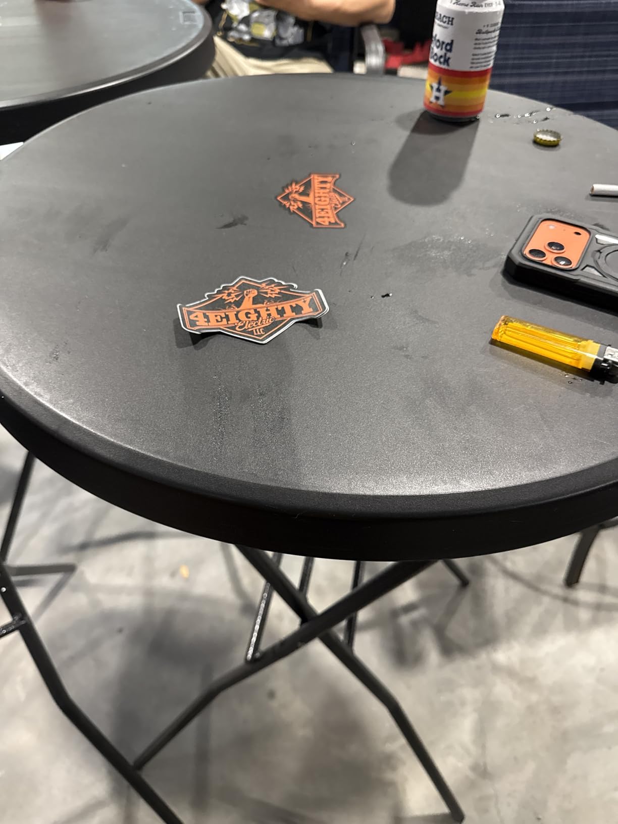 Byliable 28in Cocktail Folding Table, Round High Top Bar Height Black Table customer photo 2