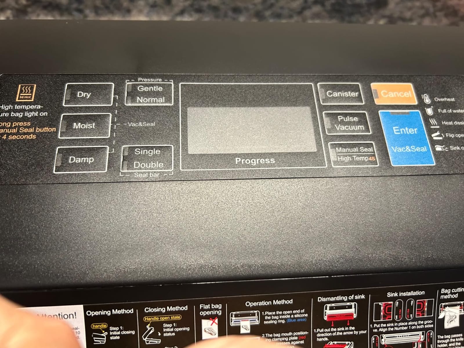 95kpa Vacuum Sealer Machine,Commercial Full Automatic Food Sealer,10-in-1 Sealing System with Double Heat Seal,Bags Storage, Easy-Lock Handle,Build-in Cutter,1 Bag Rolls and 10 pcs Pre-cut Bags customer photo 2