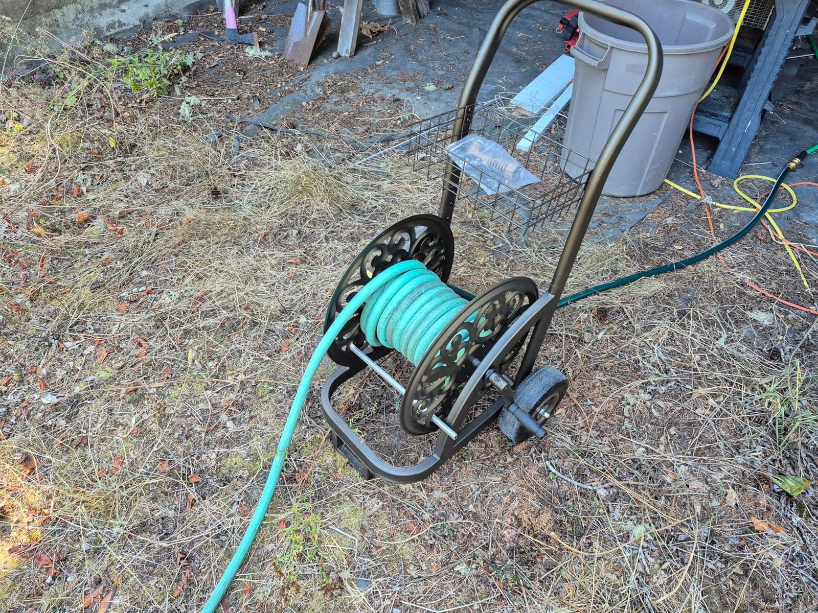 GOFORWILD Garden Hose Reel Cart, Holds 200Ft 5/8