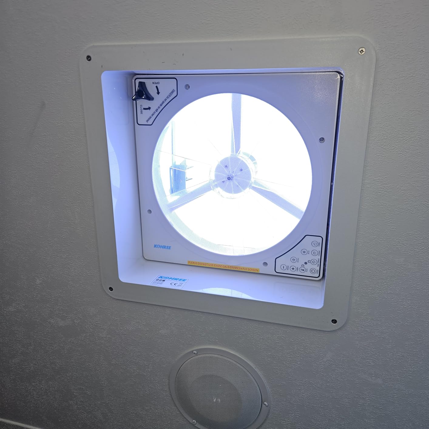 Kohree RV Roof Vent Fan 14x14, with Remote Control, Quiet 12V, Blue customer photo 2