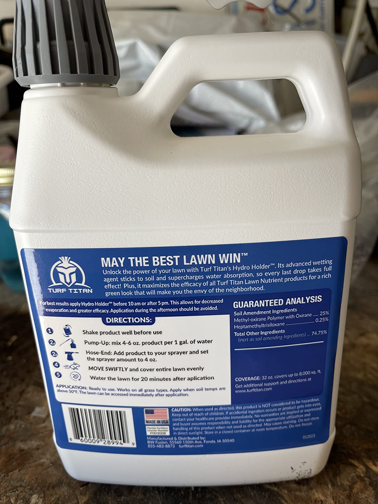 Turf Titan Hydro Holder Soil Wetting Agent for Lawn (32 oz) w/Hose End Sprayer – Improves Water Absorption in Dry & Compacted Soil – Helps Lawns Stay Green Longer in Heat – Covers up to 6,000 Sq Ft customer photo 1