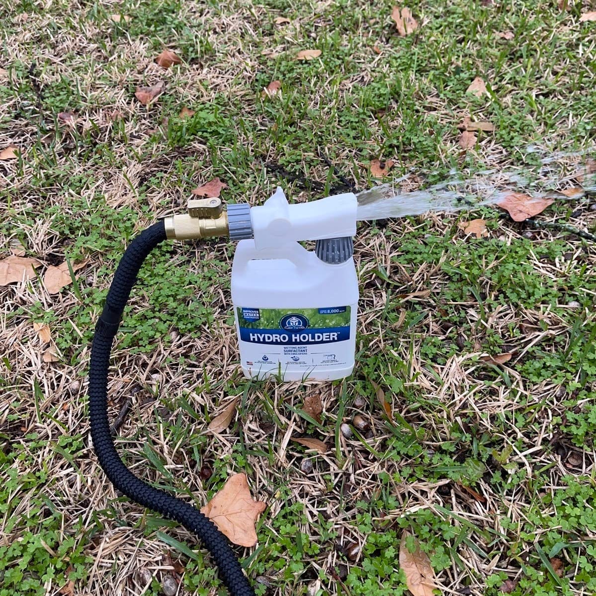 Turf Titan Hydro Holder Soil Wetting Agent for Lawn (32 oz) w/Hose End Sprayer – Improves Water Absorption in Dry & Compacted Soil – Helps Lawns Stay Green Longer in Heat – Covers up to 6,000 Sq Ft customer photo 2