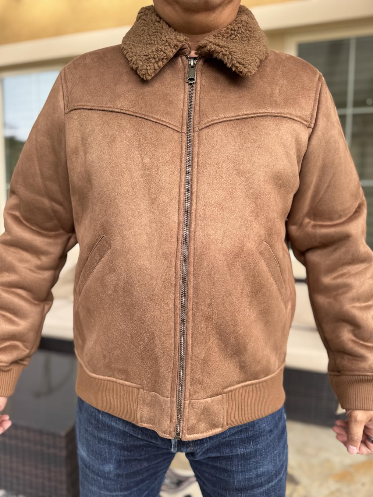 Levi's Men's Faux Shearling Western Bomber Jacket customer photo 1