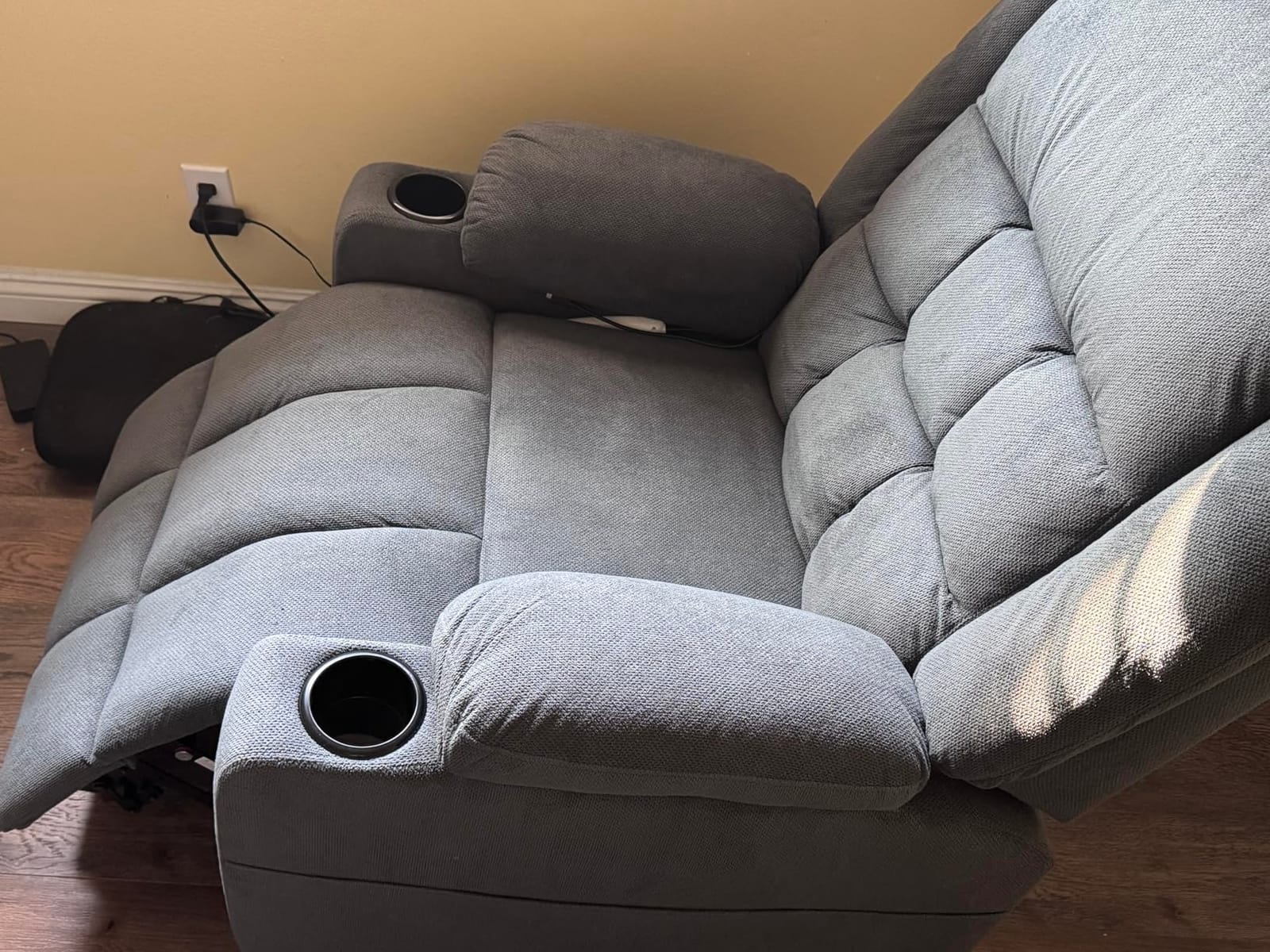 Power Lift Chair Recliners for Elderly with Heat and Massage, Recliner Chairs for Adults, Upgraded Fabric Recliner with USB & Type-C Charge Port, Cup Holders (Grey-O) customer photo 1