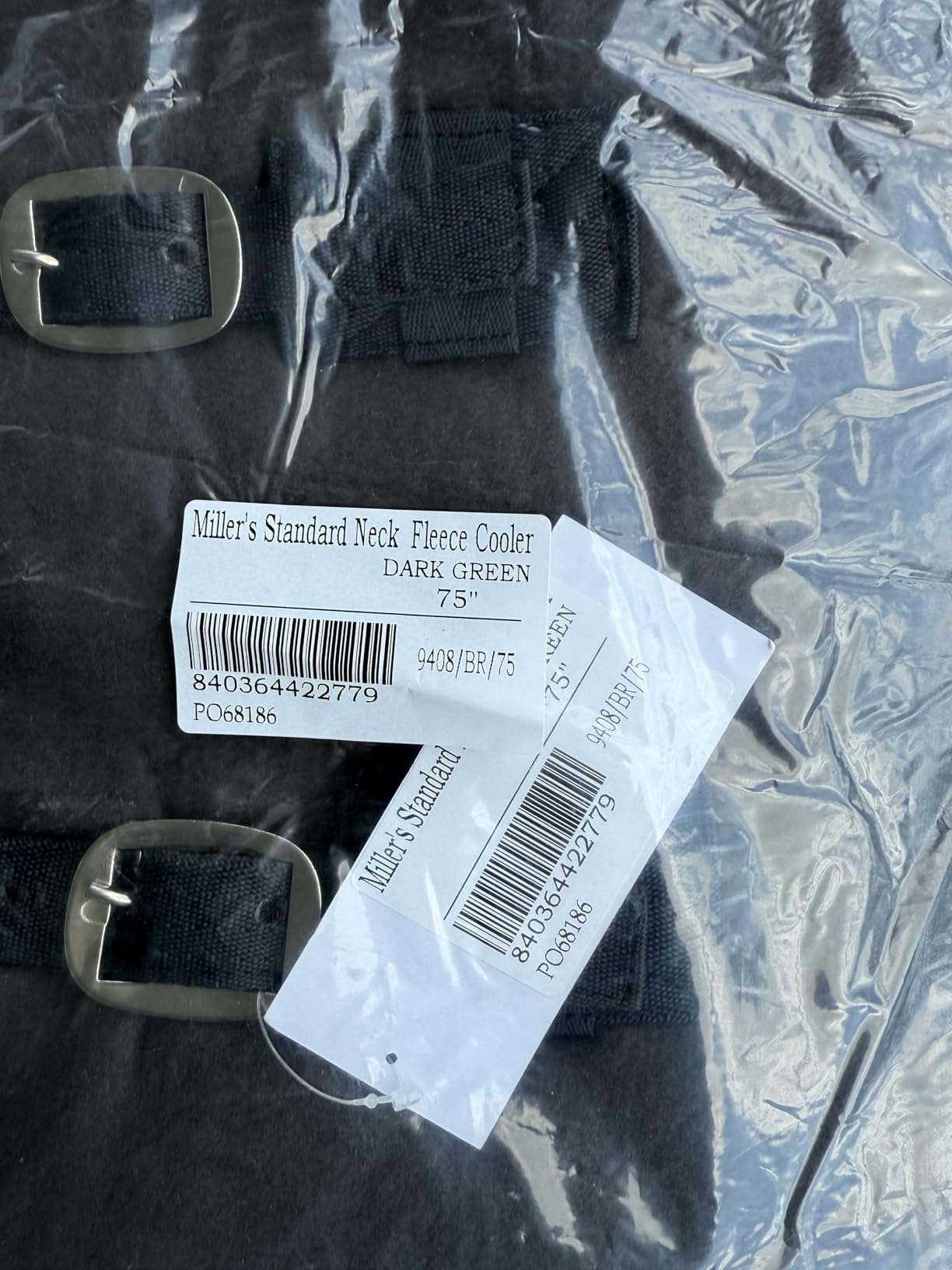 Miller's Standard Neck Fleece Cooler for Horses -Burgundy with Grey Trim-72 customer photo 2