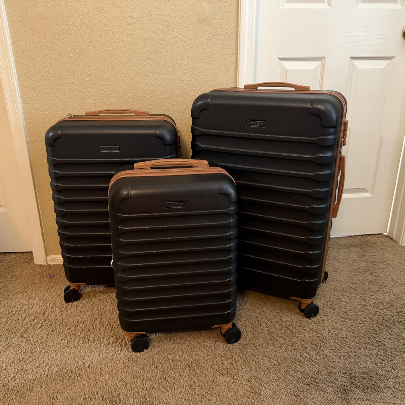 LIGHT FLIGHT Luggage Sets 3 Pcs Suitcase with Wheels, 20