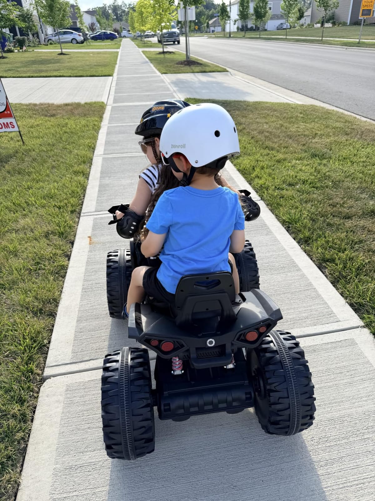 JOYRACER 24V Kids ATV 4 Wheeler, 4x4 Ride On Toys Car w/ 800W Motors, 9AH Battery Powered Car w/Remote Control, Bluetooth, MP3, USB, Spring Suspension, 2-Seater Quad for Boys Girls, Black customer photo 2