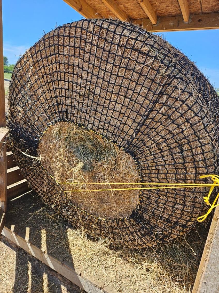 5x5 ft Round Bale Hay Net for Horses & Goats, 1.5