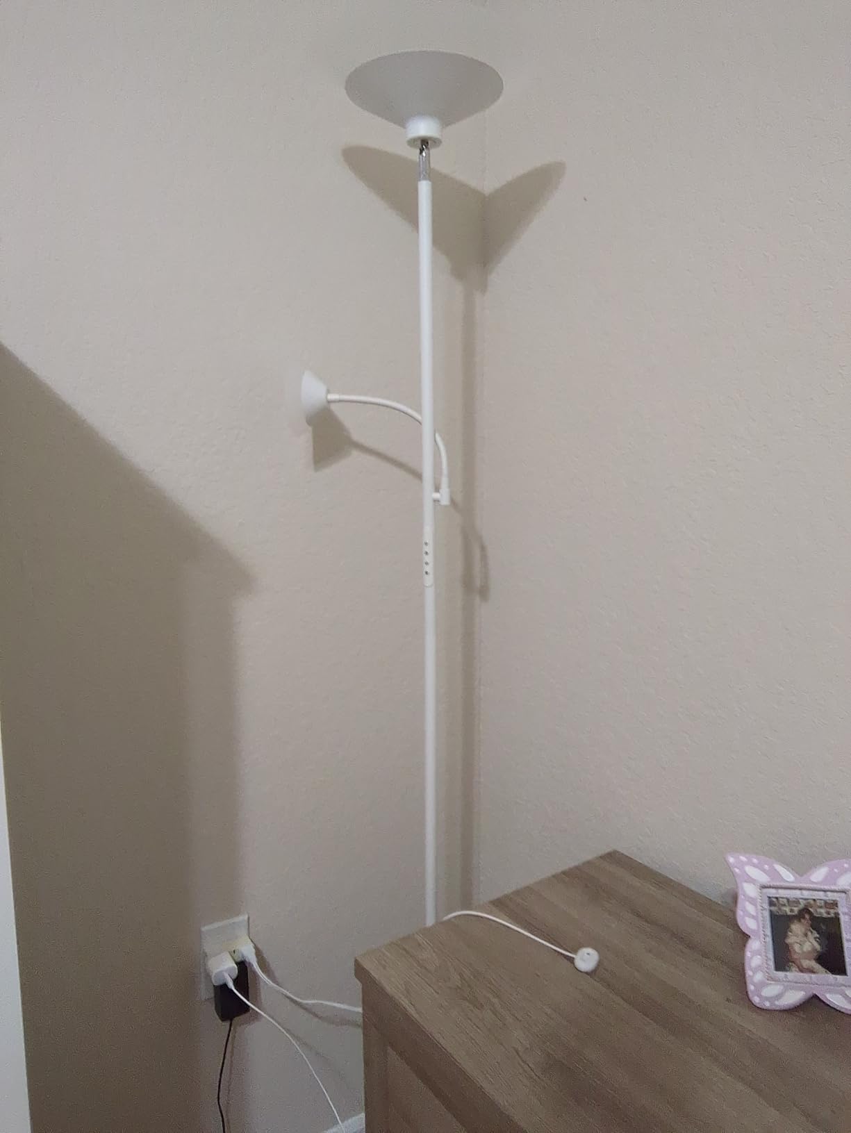 SIBRILLE Upgraded 2-in-1 Torchiere Floor Lamp, Dimmable Standing Lamp with Remote&Button Control, 34W Brightness Adjustable Floor Reading Light, Black Modern Corner Lamp for Living Room Bedroom Office customer photo 1