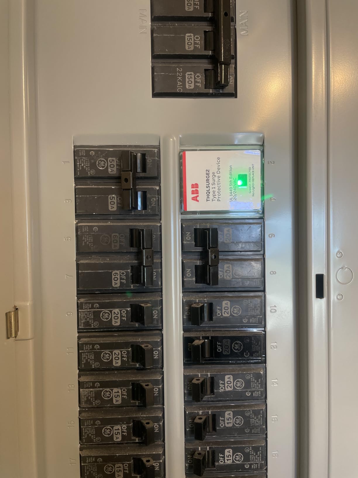 ABB THQLSURGE2 Whole Home Surge Protection Device, Type 1 SPD, 25kA Per Phase, 2-Space, Plug-On Pigtail, LED Indicator, ABB & GE Load Center Compatible, UL Listed & NEC Compliant customer photo 2