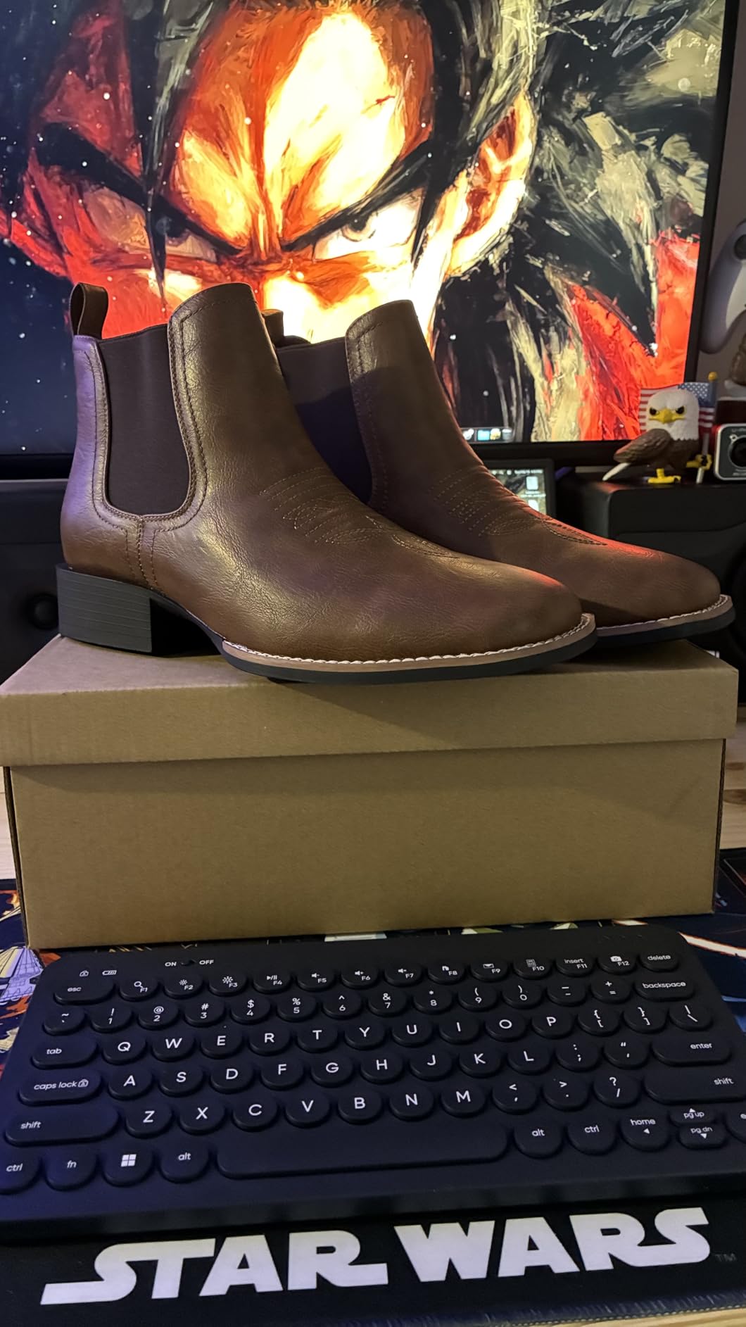 Choiran Western Cowboy Boots for Men - Mens Square Toe Chelsea Boots Ankle Cowboy Boots for Men Casual Retro Stylish Boots customer photo 1