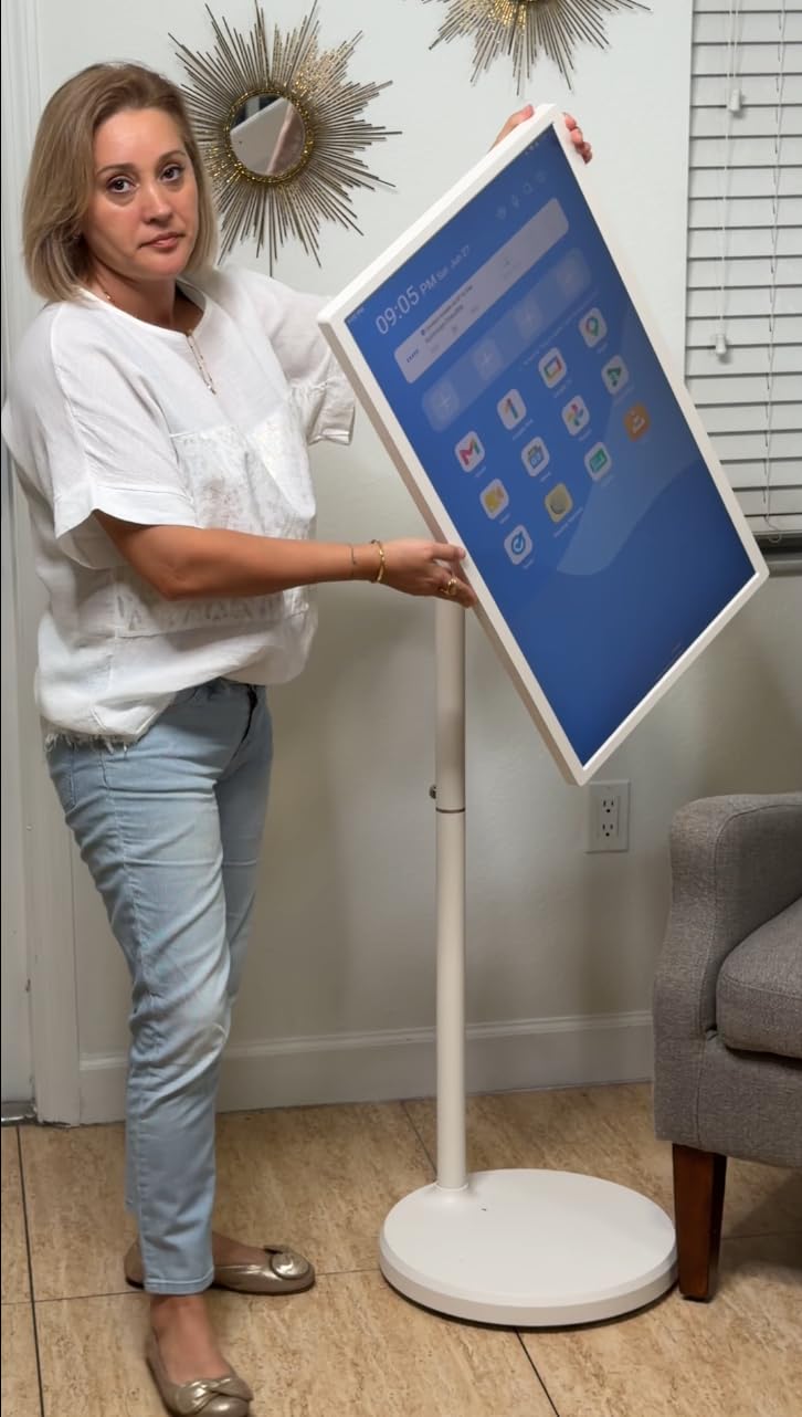 ApoloSign 32 Inch 4K UHD Smart Portable TV on Wheels, Android 16 EDLA Certified, 256GB Storage, Built-in 15000mAh Battery, Voice Remote, Touch Screen TV with Rolling Stand for Home, Office - Gen2 customer photo 2