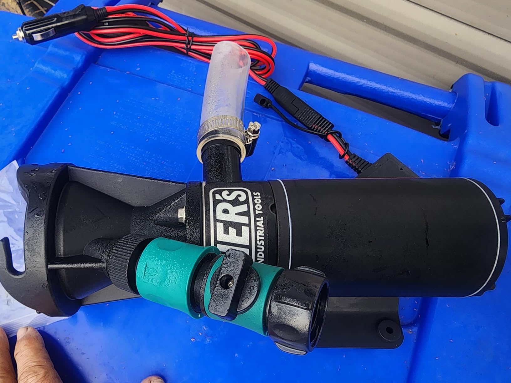 RV Macerator Pump 12V,Portable Waste Pump,12GPM Suction 3.2 feet Lift 14 feet with Garden Hose Discharge Port,Quick Release Self-PrimingSewage Pump for RV Camper Boat Kitchen customer photo 1