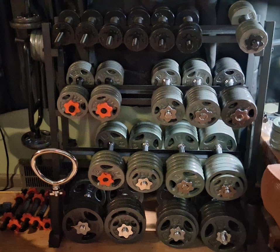 Jusgym Dumbbell Rack Stand Only, 3 Tier Adjustable Height & Angle 1100LBS customer photo 1