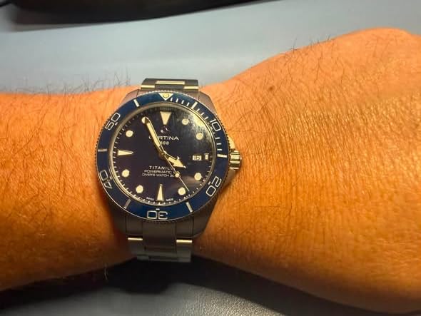 Certina, Mens, DS Action Gent, 40.5, mm, Titanium, Automatic, Powermatic 80, Nivachron, Date, Watch, Blue, Titanium, C0484074404100 customer photo 1