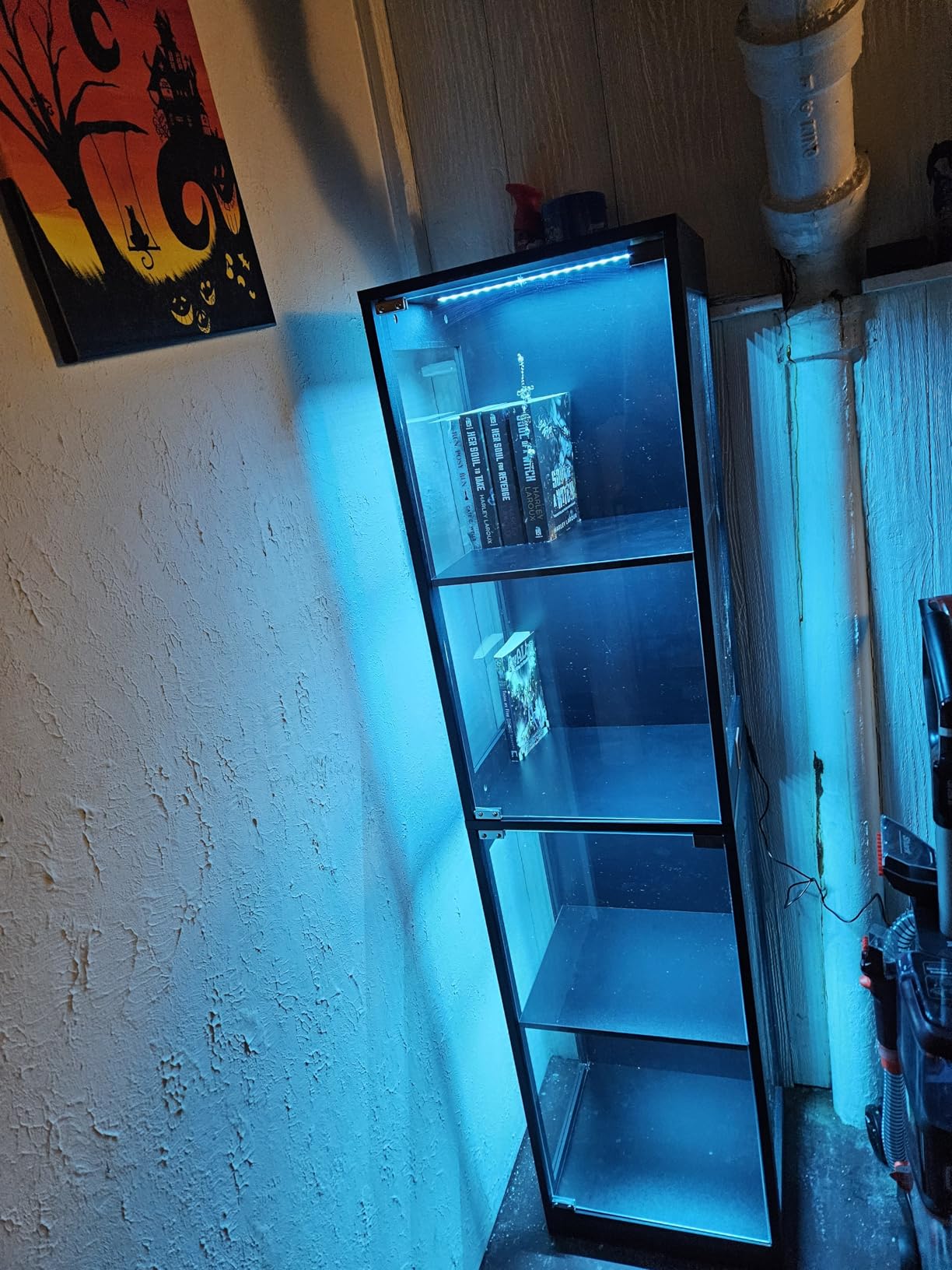BROTTAR Glass Display Cabinet, Display Case for Collectibles, Black | 4-Tier Curio Cabinets with 3 Color Lights & Human Body Sensor, Storage Cabinet with Glass Door customer photo 2