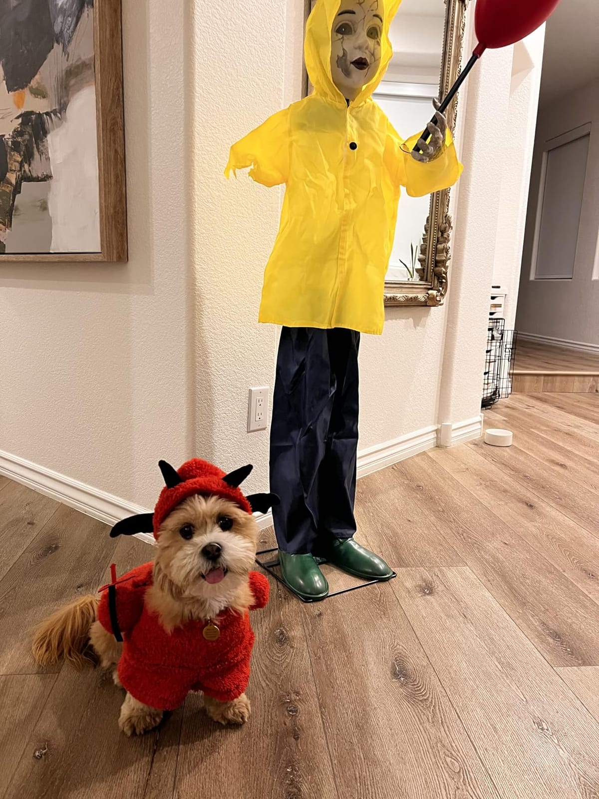 4 Ft Life Size Halloween Animatronics Prop with Sound & Touch | Activated Sensor and Light Up Balloon, Halloween Spooky Scary Decor customer photo 1
