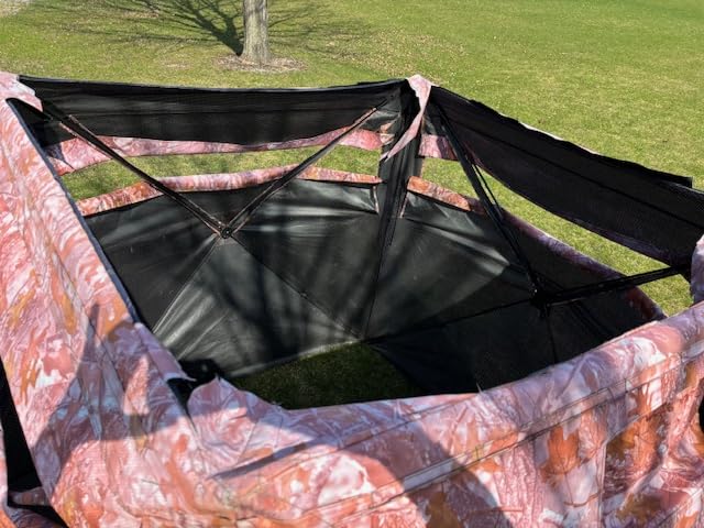 TIDEWE Hunting Blind, 270°/360° See Through Ground Blind | Pop Up Deer Hunting Tent, Silent Sliding Windows, Brush Loops, Metal Hub, Carry Bag Included customer photo 1