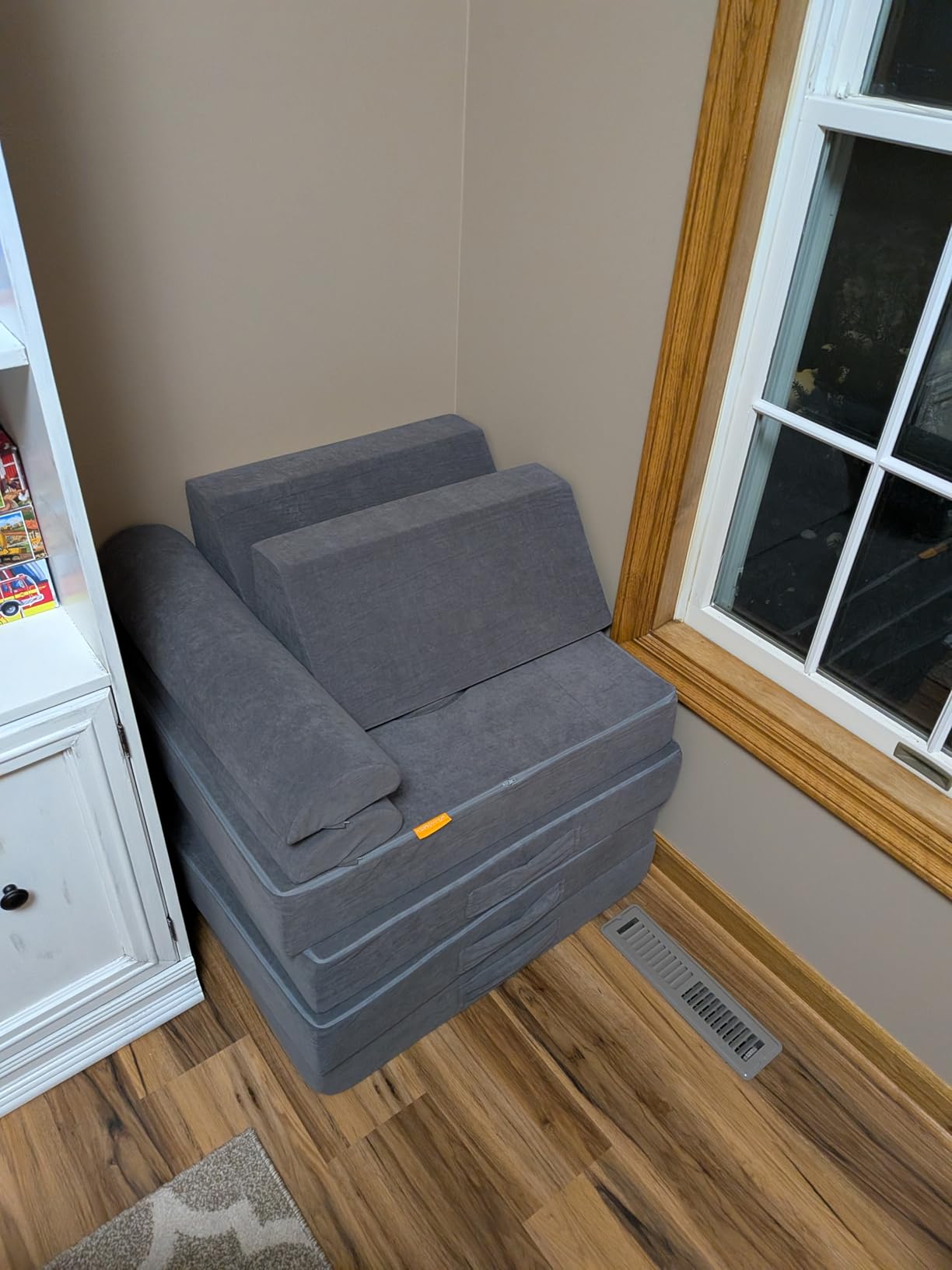 Toddler Couch, 12-Piece Modular Kids Play Couch for Bedroom, Grey customer photo 2