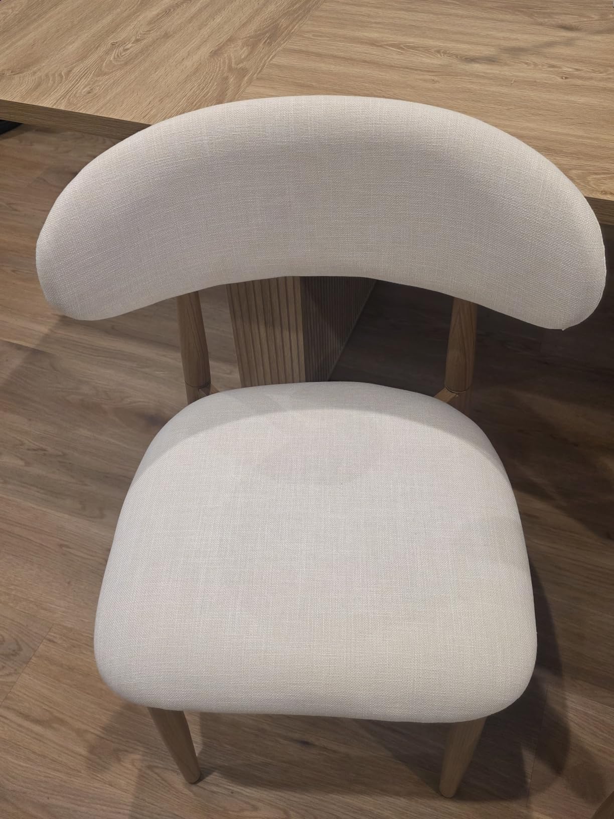UVV Dining Chairs Set of 4, Metal Kitchen Chairs with Modern Fabric Upholstered for Dining Room, Beige customer photo 2