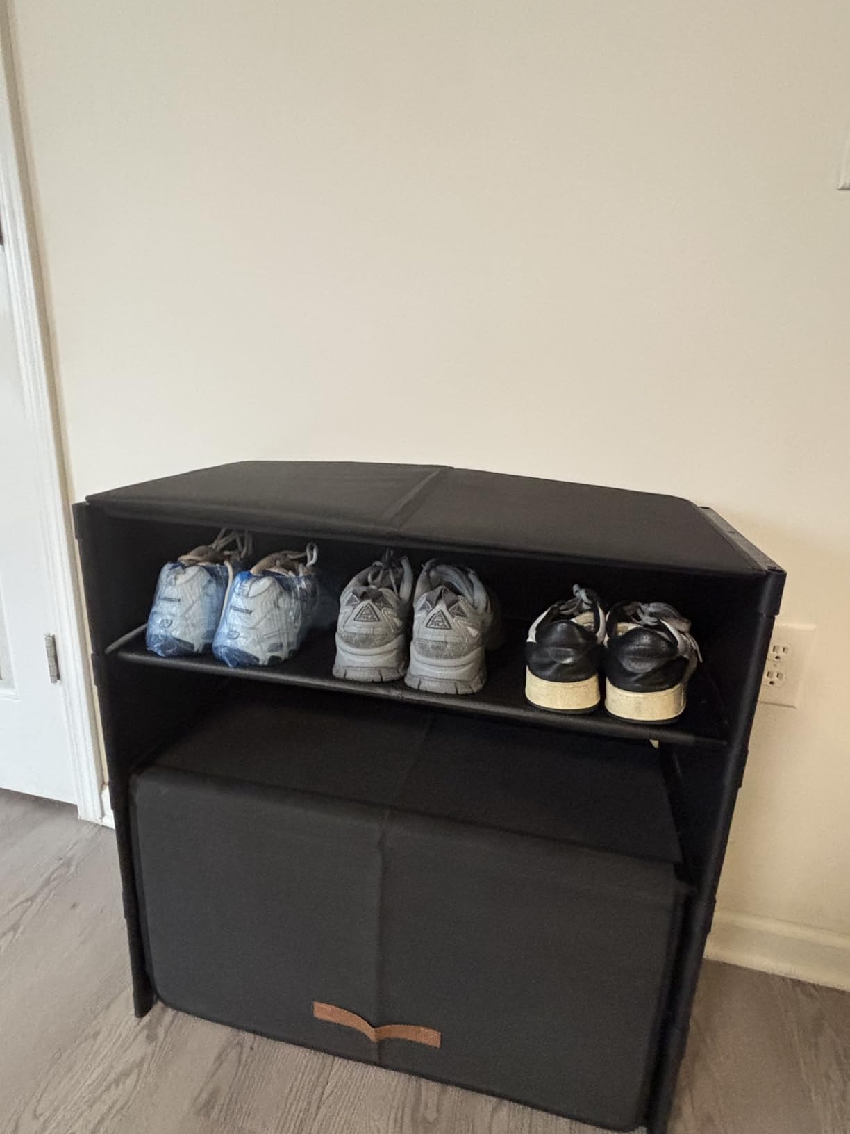 5 Tier Shoe Cabinet with Door, 20-Pair Storage, Black | Ideal for Daily Family Use, Door Keeps Shoes Dust-Free, Stops Pets from Chewing, Simple Tool-Free Install customer photo 1